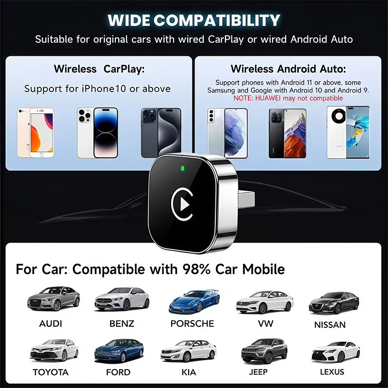 2-in-1 Wireless CarPlay Adapte - Quality Phone Accessories 评论和价格